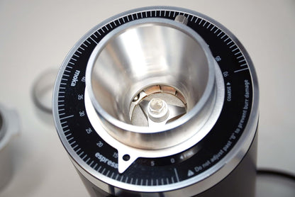 Turin DF64 Gen 2 Single Dose Coffee Grinder - 64Mm Flat Burrs, Black or White, Stainless Steel or DLC Burrs, Low Retention, Stepless Adjustment (Stainless Steel Burrs, Black)