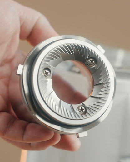 Turin DF64 Gen 2 Single Dose Coffee Grinder - 64Mm Flat Burrs, Black or White, Stainless Steel or DLC Burrs, Low Retention, Stepless Adjustment (Stainless Steel Burrs, Black)